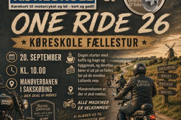 One Ride 2026 – Fællestur med Beards & Bikes & Klamers Køreskole