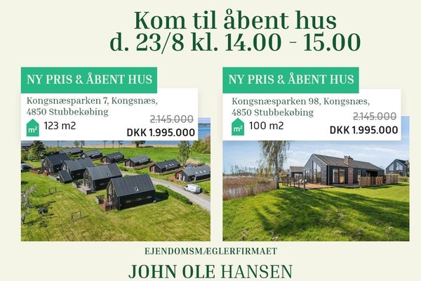 Kom til Åbent Hus - Oplev To Unikke fritidshuse I Kongsnæsparken i Stubbekøbing