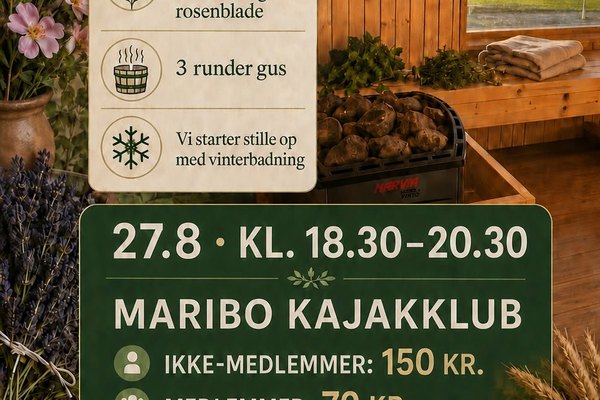 Sauna GUS i Maribo Kajak Klub ved: Birgit