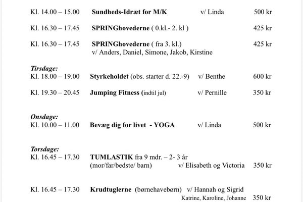 Sæsonstart 26/27 i Rudbjerg Gymnastikforening